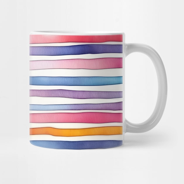 Watercolor stripes, colorful pattern by craftydesigns